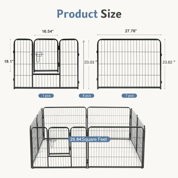 8 Panels Dog Playpen Pet Fence