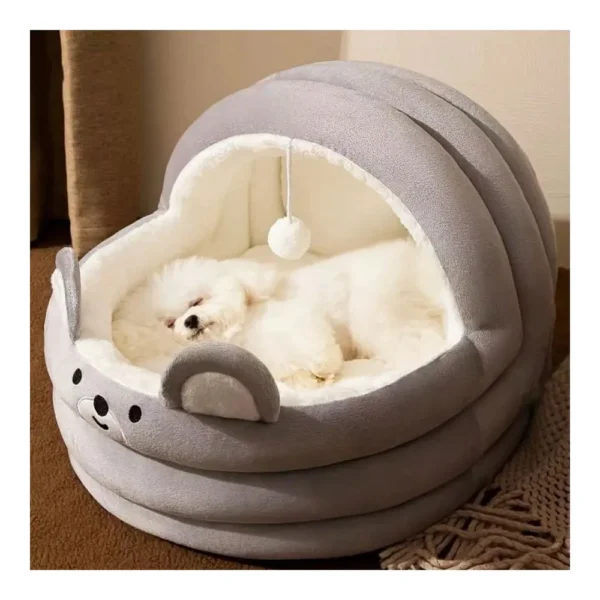 Cute Bear Hooded Dog Bed,